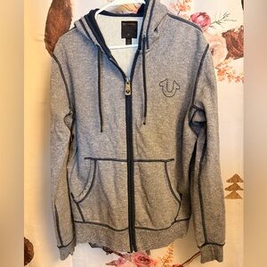 Men’s medium True Religion Navy and Gray Hoodie
